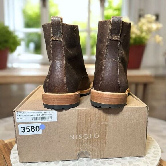Nisolo $300 All-Weather Martin Andres Boot Waxed Leather Goodyear Welt Mens 11 - Picture 10 of 13